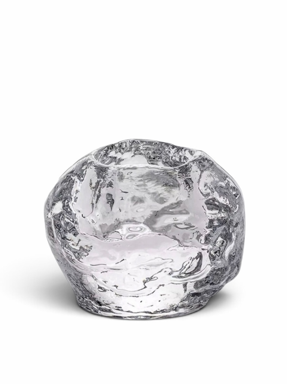 Set of 2 Kosta Boda Medium Snowball Crystal Candle Votives